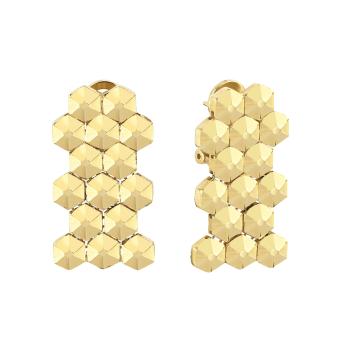 14 Ayar Honeycomb Tasarım Altın Küpe